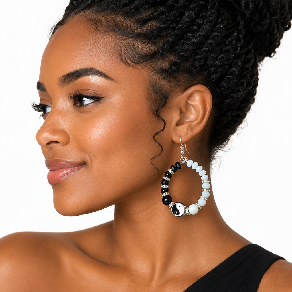 Elegant Yin Yang Earrings: Embrace Harmony in Gold and Silver