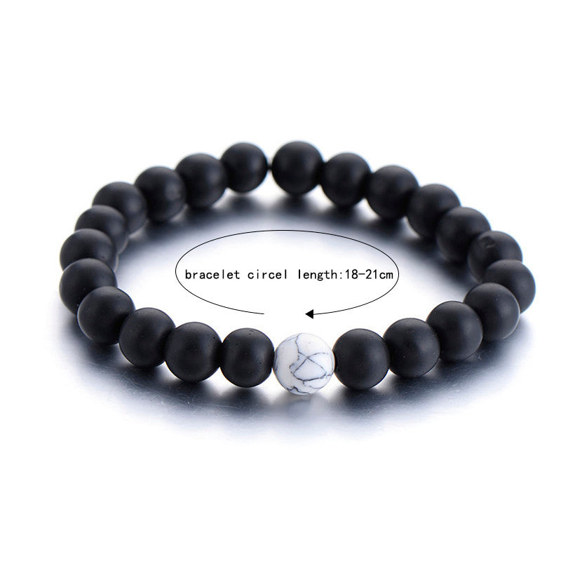 2Pcs/Set Couples Distance Bracelet Classic Natural Stone Yin and yang Beaded Bracelets for Men Women - AFRICAN SOUGOU
