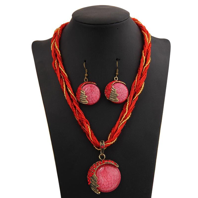 Natural Stone Pendants & Necklaces Blue Crystal Drop Earrings - AFRICAN SOUGOU