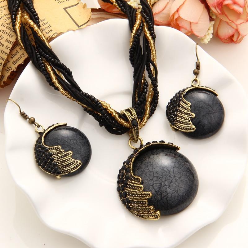 Natural Stone Pendants & Necklaces Blue Crystal Drop Earrings - AFRICAN SOUGOU