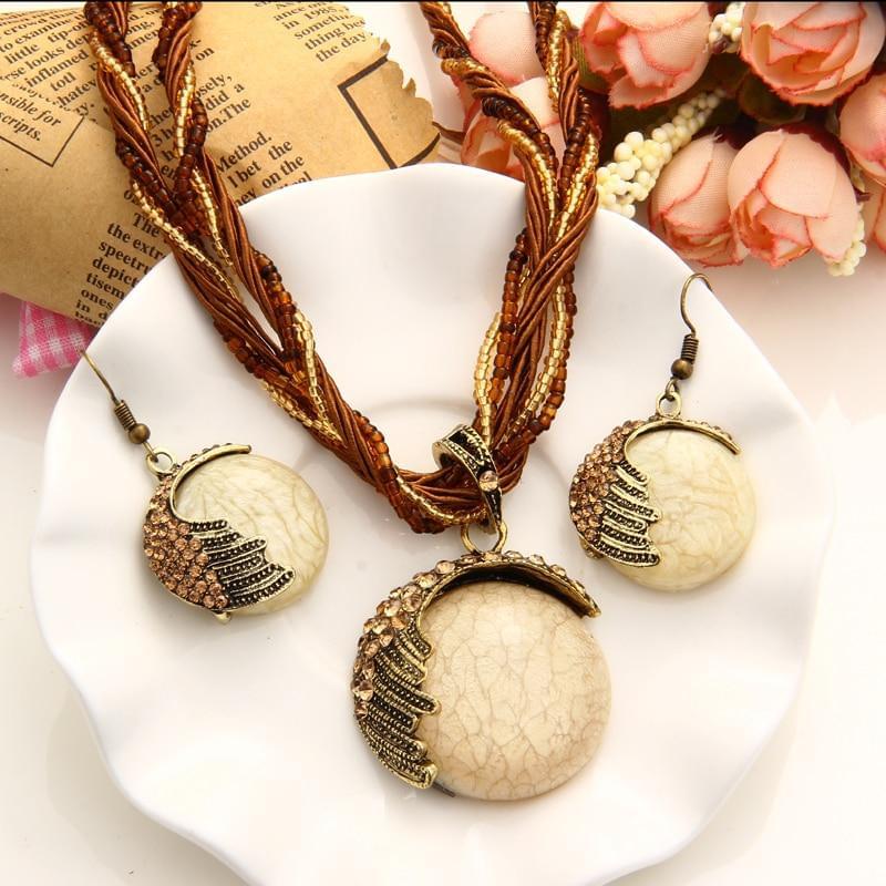 Natural Stone Pendants & Necklaces Blue Crystal Drop Earrings - AFRICAN SOUGOU