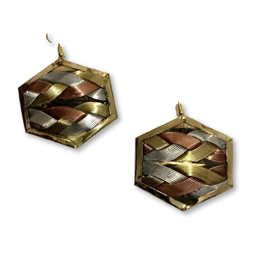 Handmade 3 Toned MIX Earrings - AFRICAN SOUGOU
