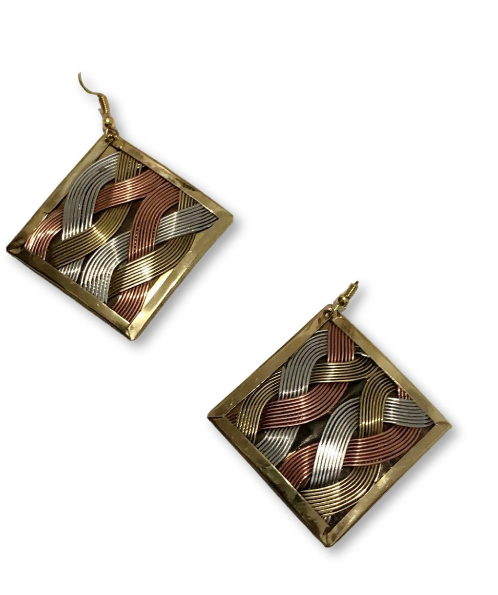 Handmade 3 Toned MIX Earrings - AFRICAN SOUGOU