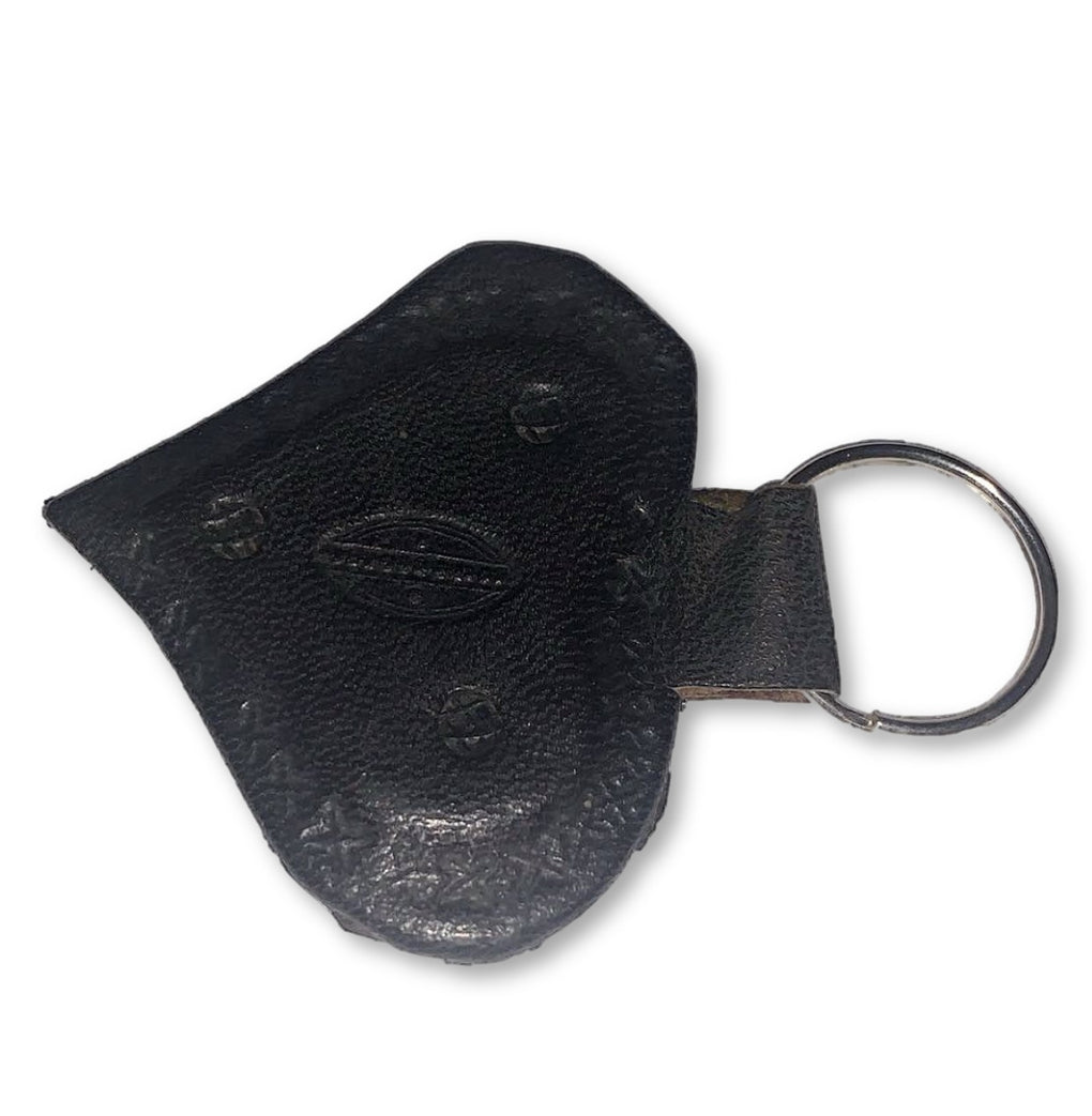 Leather Keychain Handmade Gravel Love Heart // African Sougou collection - AFRICAN SOUGOU