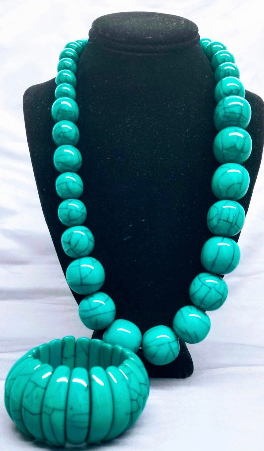 Natural Stone Round bead necklace and bracelet