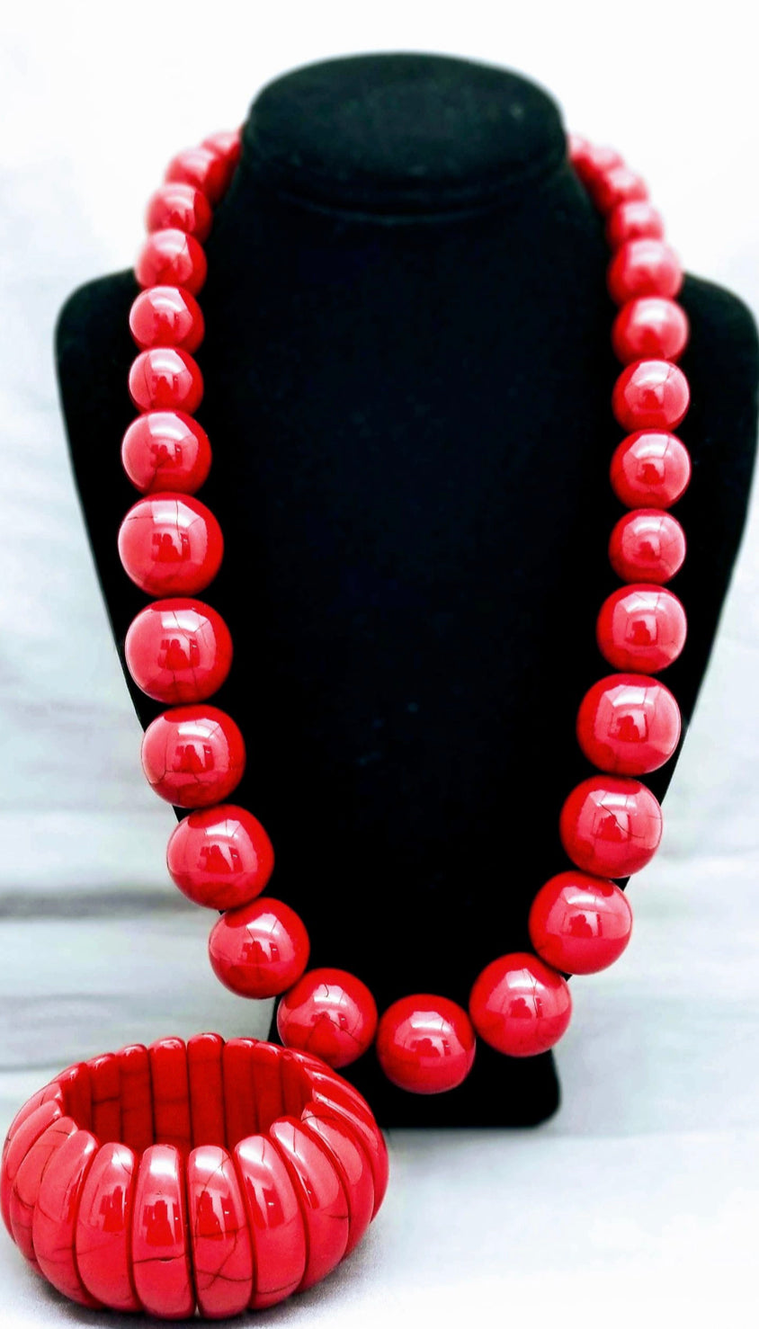 Natural Stone Round bead necklace and bracelet