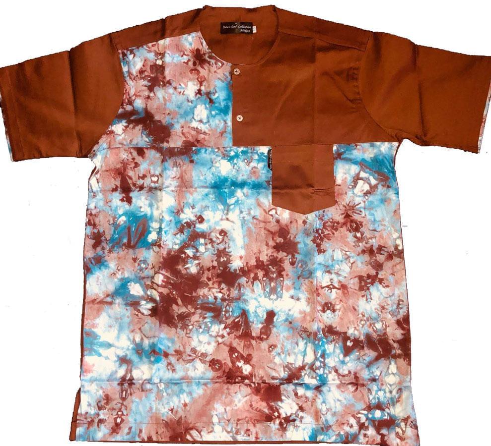 Red men Short sleeves shirt - AFRICAN SOUGOU