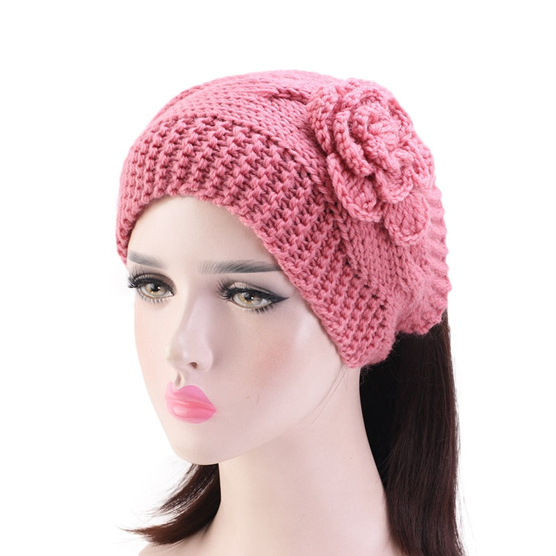 Handmade crochet flower headwrap knit headband