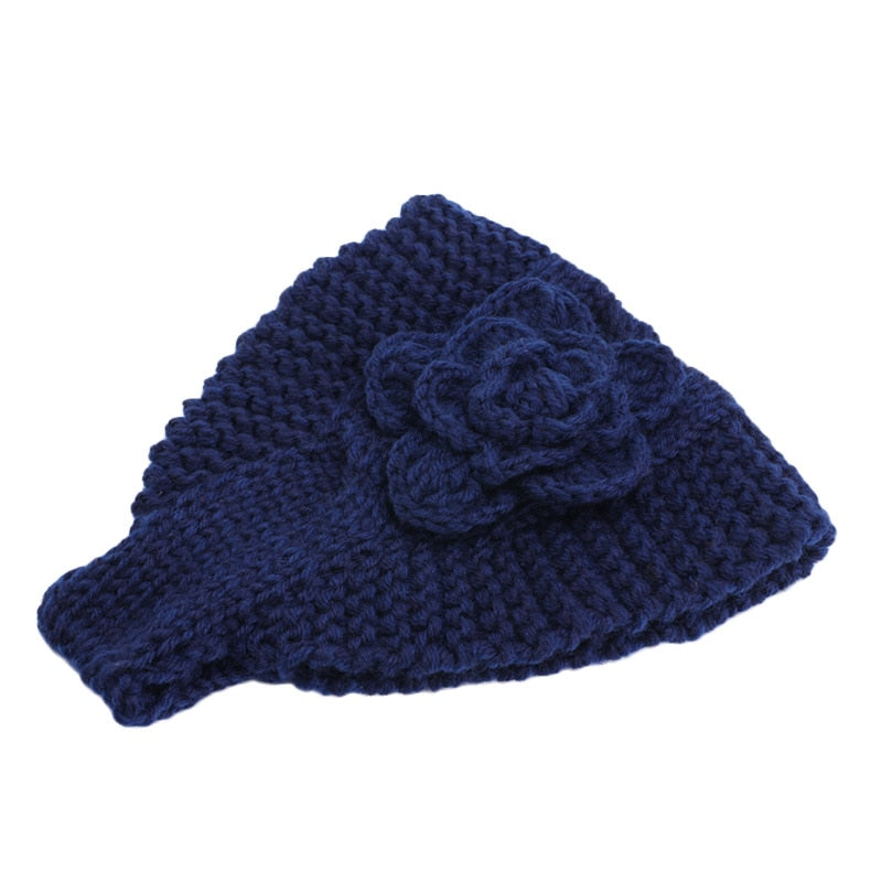 Handmade crochet flower headwrap knit headband