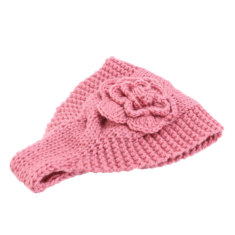 Handmade crochet flower headwrap knit headband