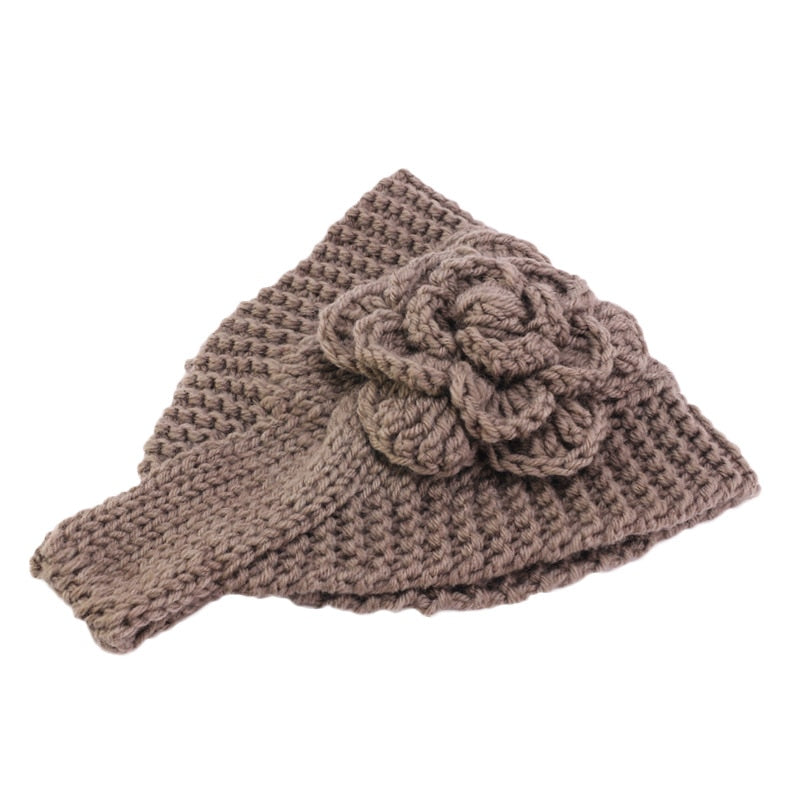 Handmade crochet flower headwrap knit headband