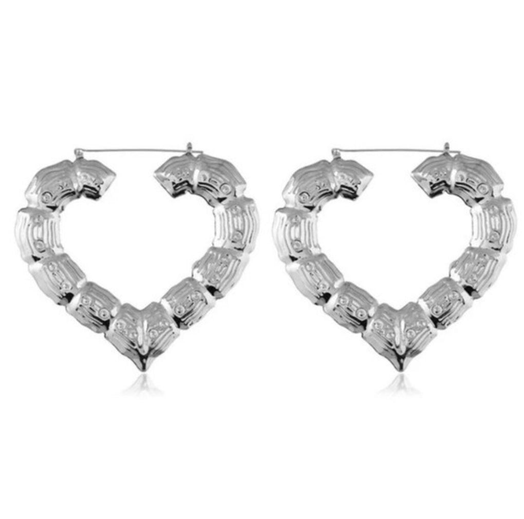 Gold and Silver Heart Earrings