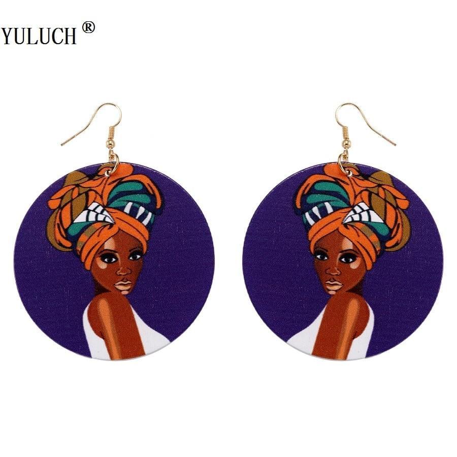 Natural African Wooden Earring Handmade - AFRICAN SOUGOU