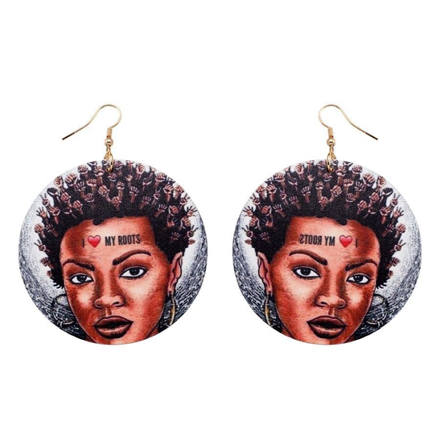 Natural African Wooden Earring Handmade - AFRICAN SOUGOU