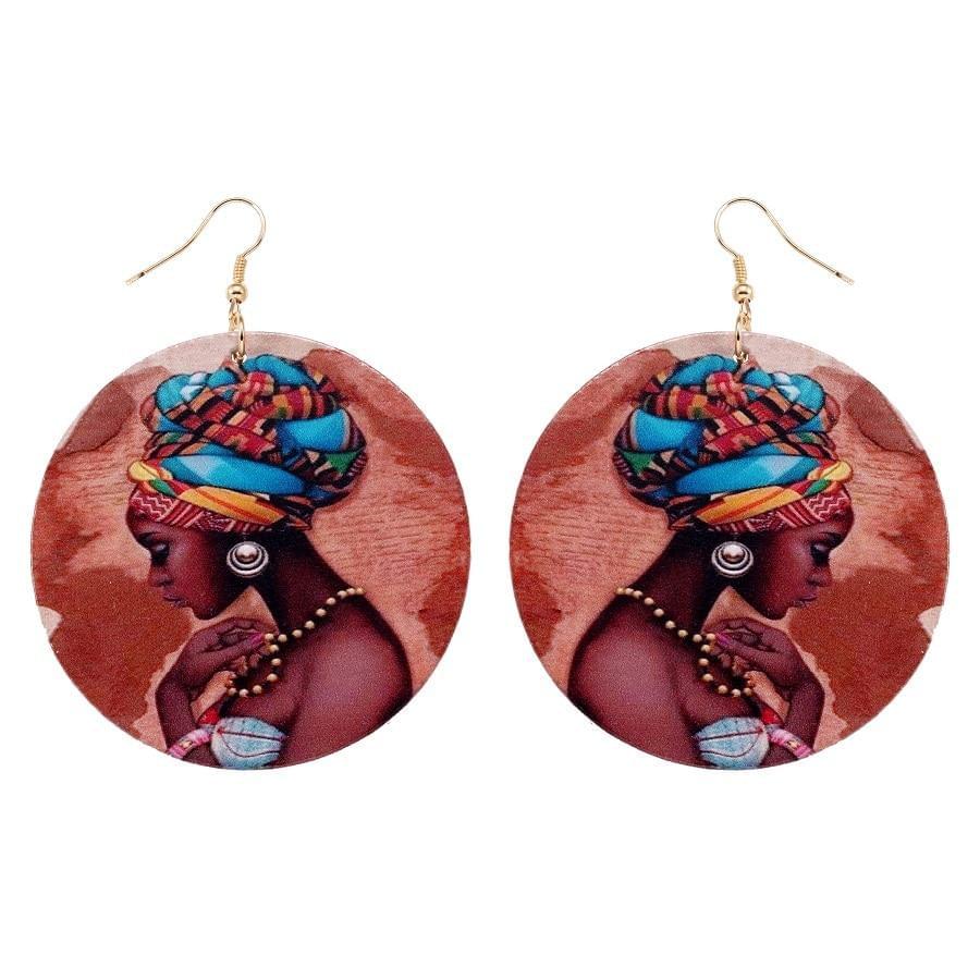 Natural African Wooden Earring Handmade - AFRICAN SOUGOU