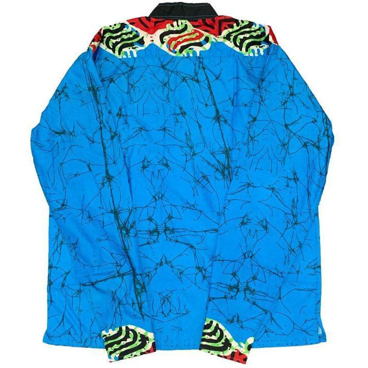 Blue Men long sleeves shirt - AFRICAN SOUGOU
