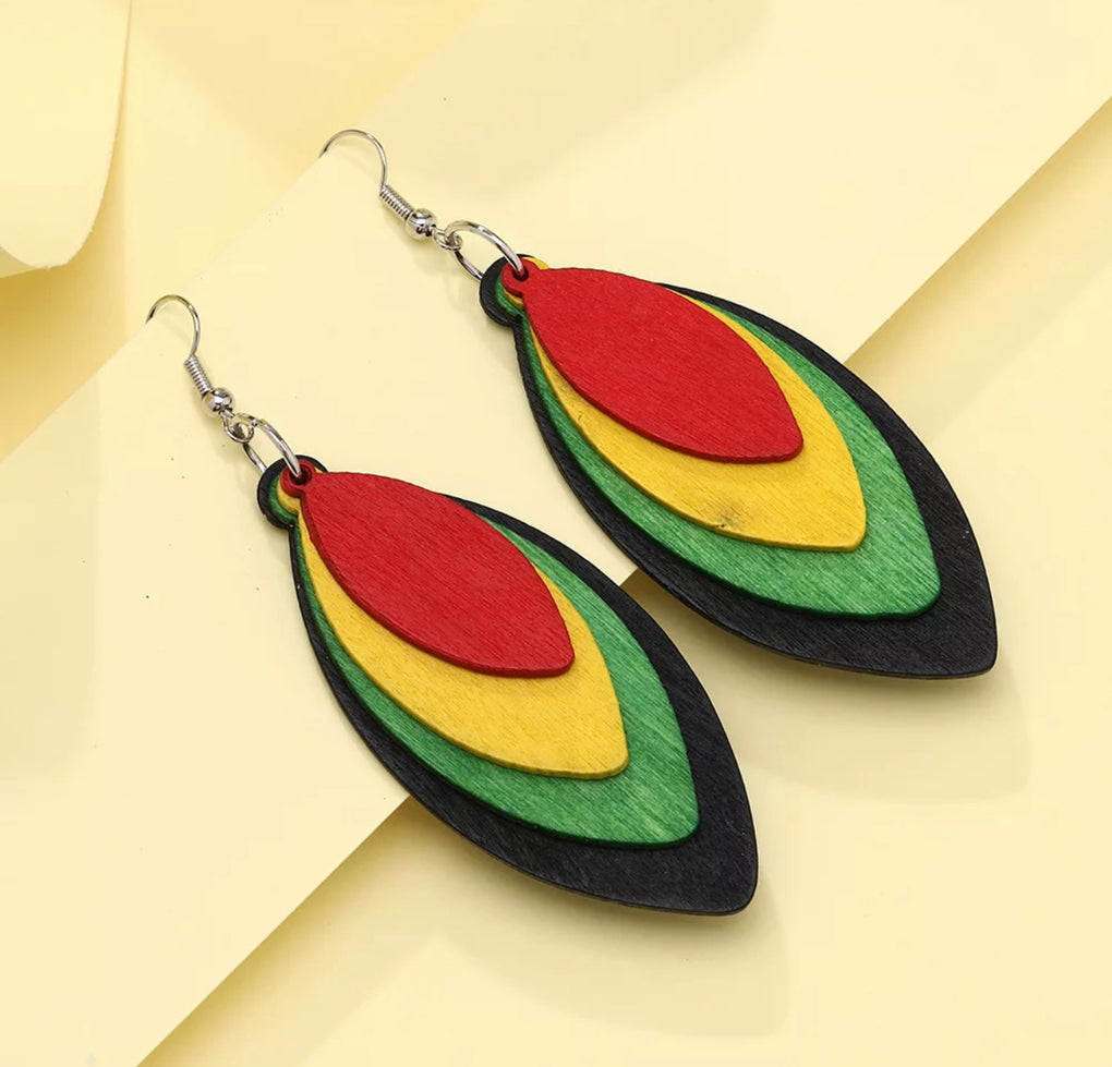 Rasta Wood Earrings