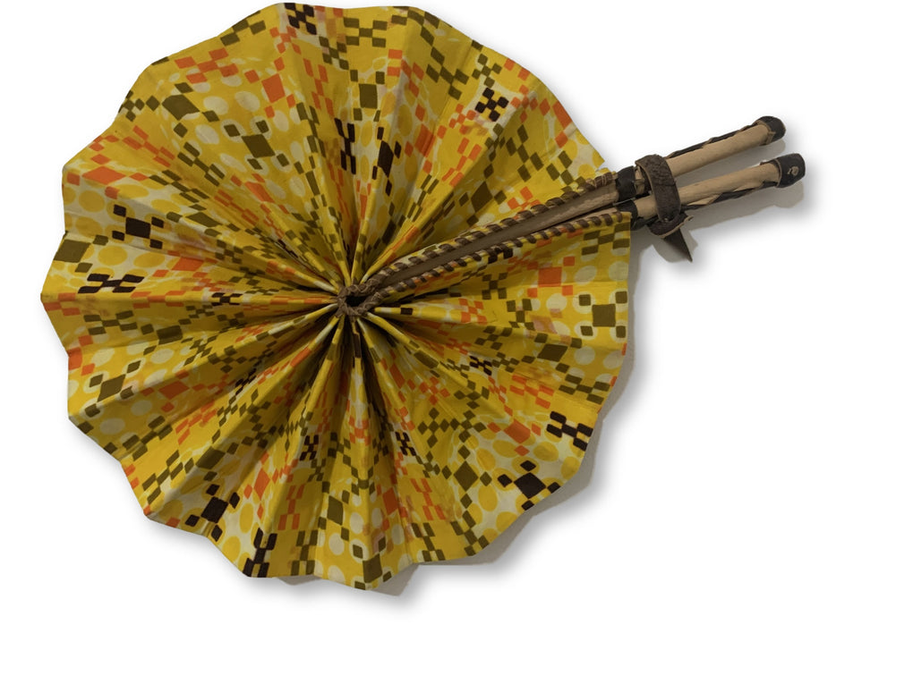 African Fan/African Fabric Fan/Ankara Fan/ Leather Folding Fan/ African Sougou collection - AFRICAN SOUGOU