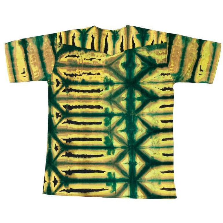 Yellow and green men short sleeves shirt - AFRICAN SOUGOU